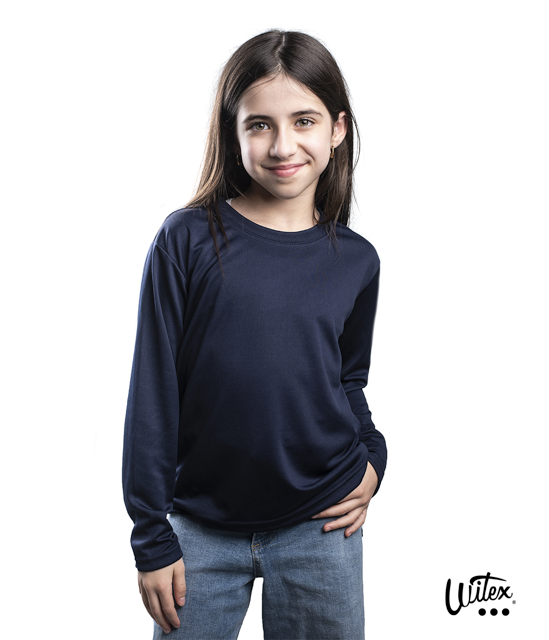 Playera Cuello Redondo Manga Larga Niño/Juvenil J34 Playera Cuello Redondo Manga Larga Niño/Juvenil J34